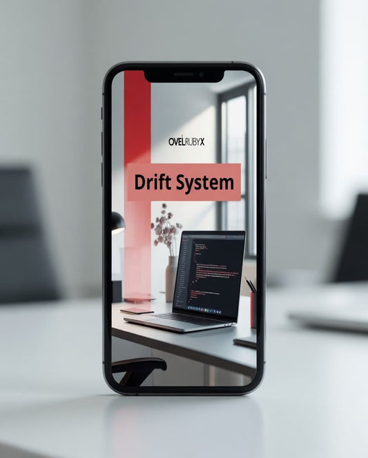 Phone displaying 'Drift System' app with a blurred office background